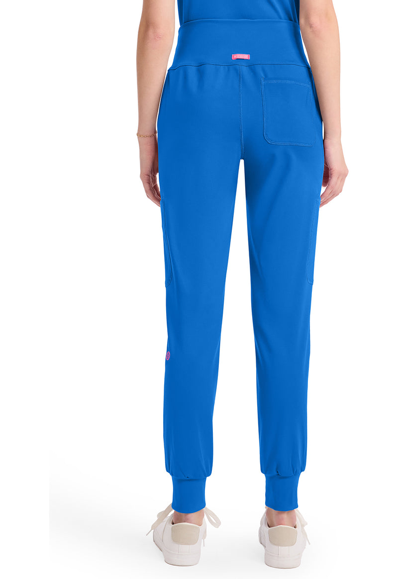 Royal - Med Couture AMP Knit Women Scrub Pants - Back View