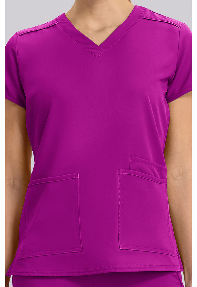 Back to the Fuschia - Women's 3 Pocket Scrub Top (View 3)
