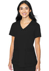 Black - Med Couture Insight Women Scrub Top - Front View