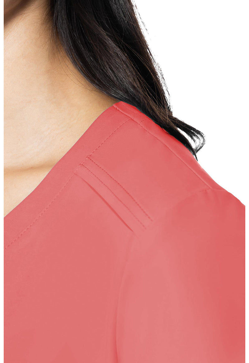 Coral - Women's 3 Pocket Scrub Top (View 2)