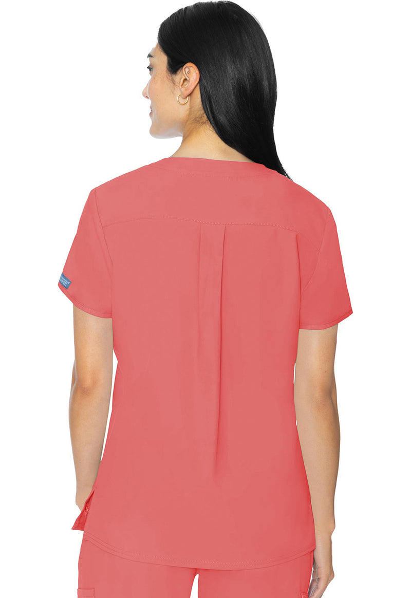 Coral - Med Couture Insight Women Scrub Top - Back View