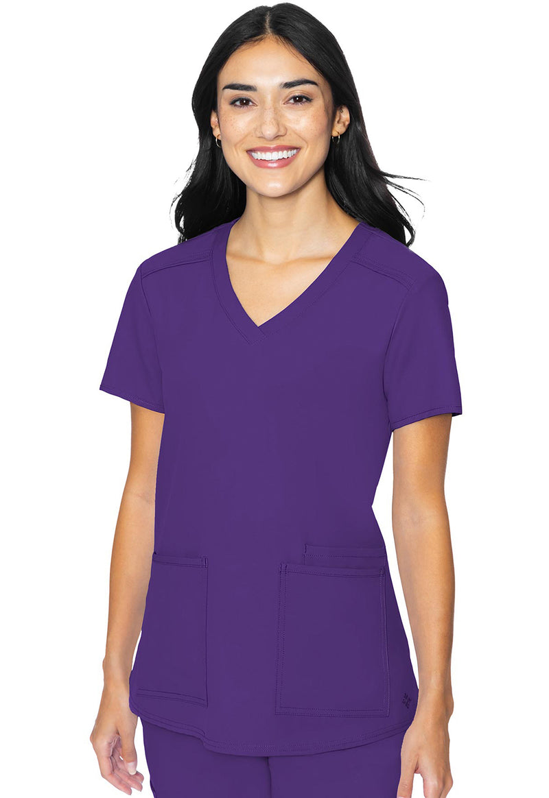 Grape - Med Couture Insight Women Scrub Top - Front View