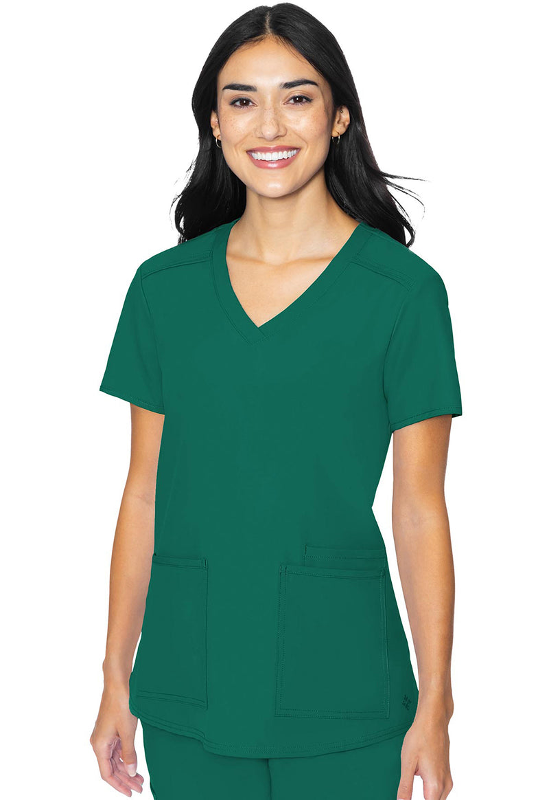 Hunter Green - Med Couture Insight Women Scrub Top - Front View