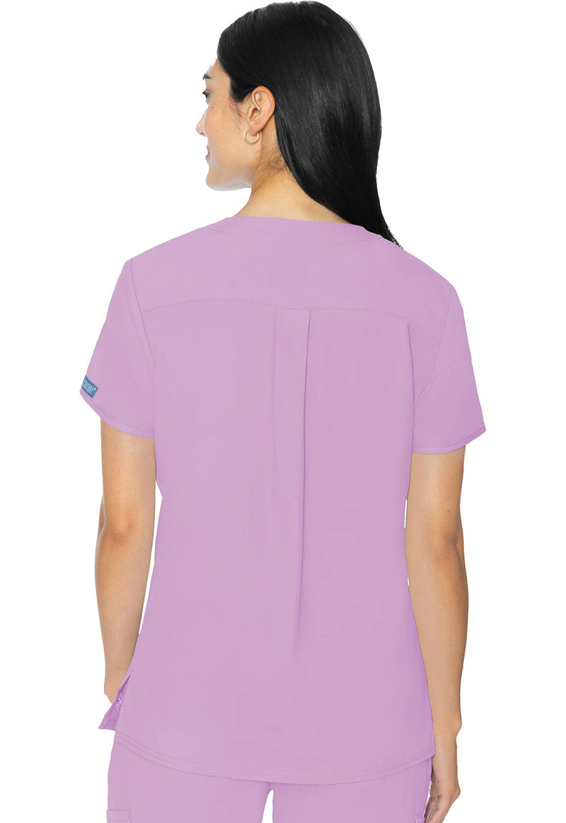 Lilac - Med Couture Insight Women Scrub Top - Back View
