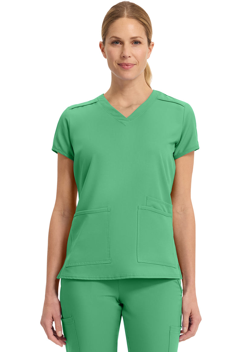 Mint Julep - Med Couture Insight Women Scrub Top - Front View