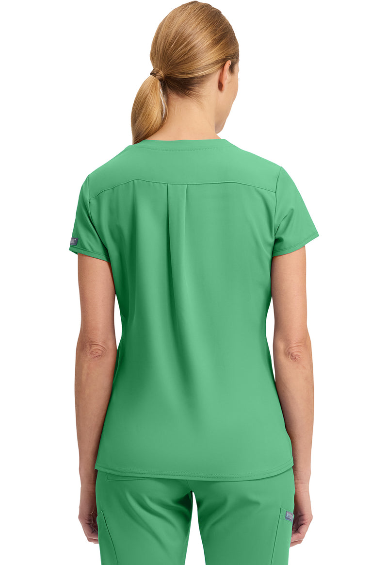 Mint Julep - Med Couture Insight Women Scrub Top - Back View
