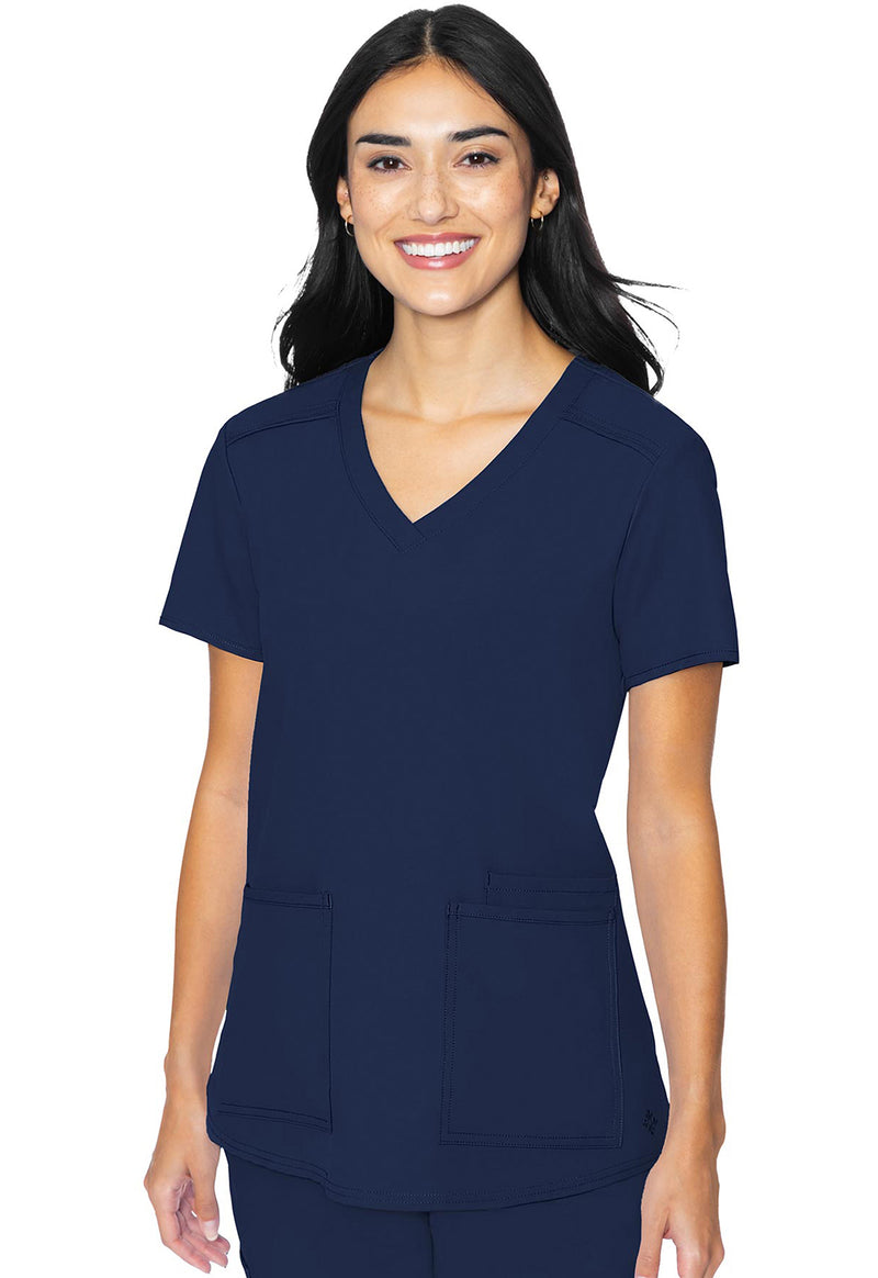 Navy - Med Couture Insight Women Scrub Top - Front View