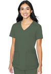 Olive - Med Couture Insight Women Scrub Top - Front View