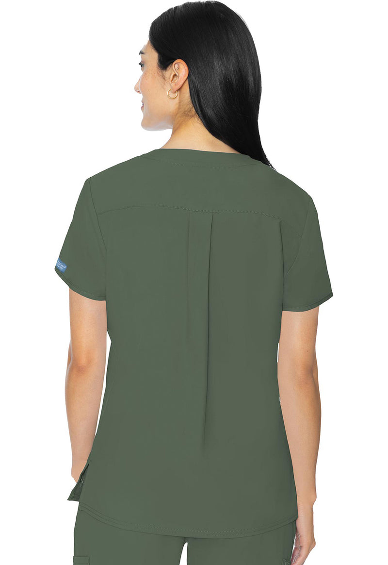 Olive - Med Couture Insight Women Scrub Top - Back View