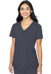 Pewter - Med Couture Insight Women Scrub Top - Front View