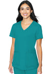 TEAL - Med Couture Insight Women Scrub Top - Front View