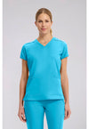Turquoise - Med Couture Insight Women Scrub Top - Front View