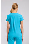 Turquoise - Med Couture Insight Women Scrub Top - Back View