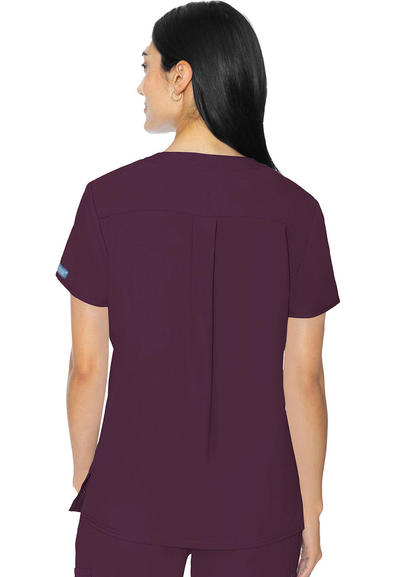 Wine - Med Couture Insight Women Scrub Top - Back View