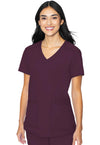 Wine - Med Couture Insight Women Scrub Top - Front View