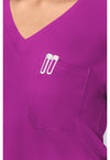 Back to the Fuschia - Women's One Pocket Tuck-In Scrub Top (View 3)