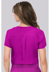 Back to the Fuschia - Med Couture Insight Women Scrub Top - Back View