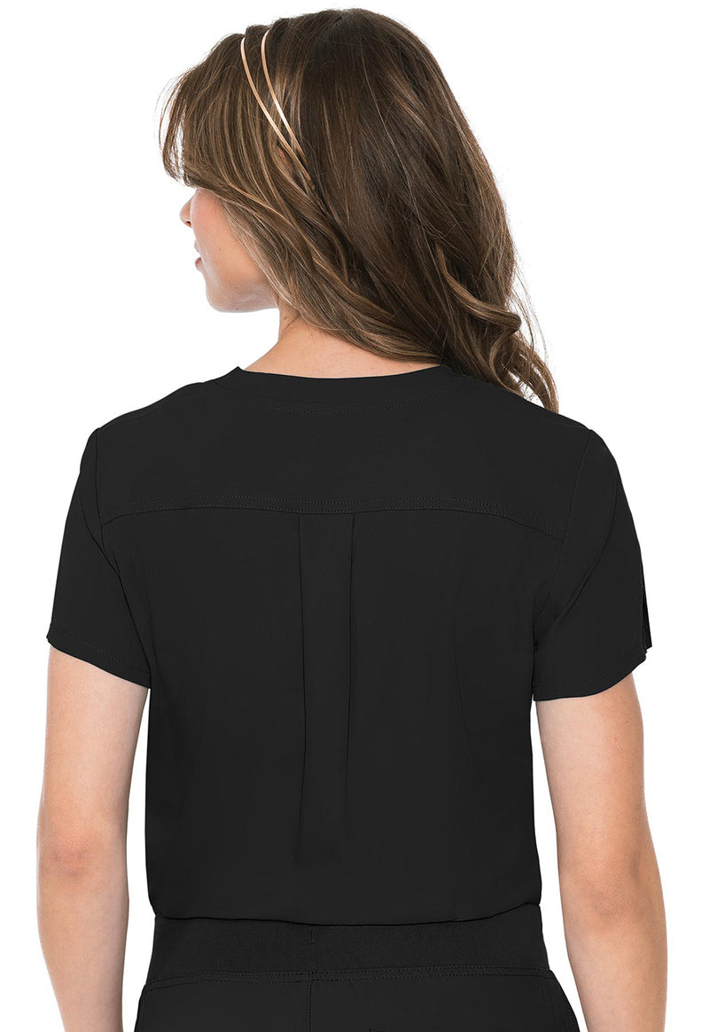 Black - Med Couture Insight Women Scrub Top - Back View