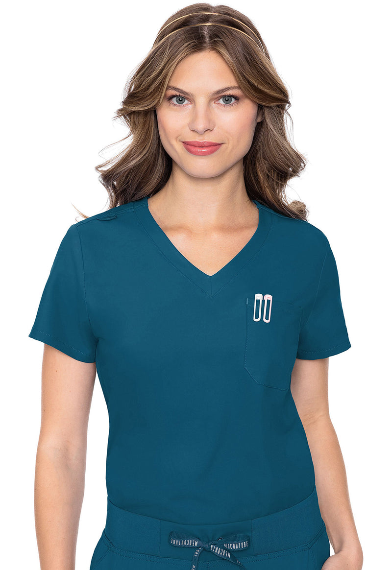 Caribbean - Med Couture Insight Women Scrub Top - Front View