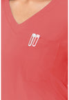 Coral - Women's One Pocket Tuck-In Scrub Top (View 2)