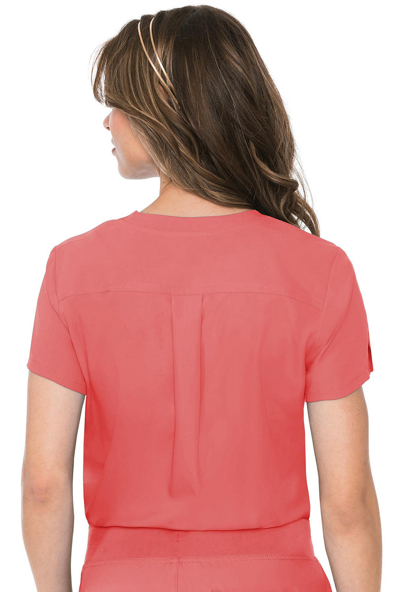 Coral - Med Couture Insight Women Scrub Top - Back View