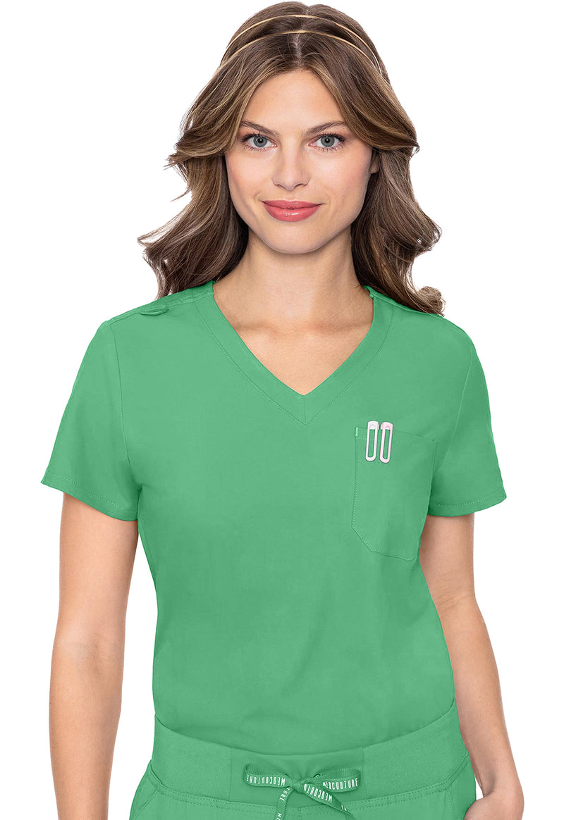 Mint Julep - Med Couture Insight Women Scrub Top - Front View