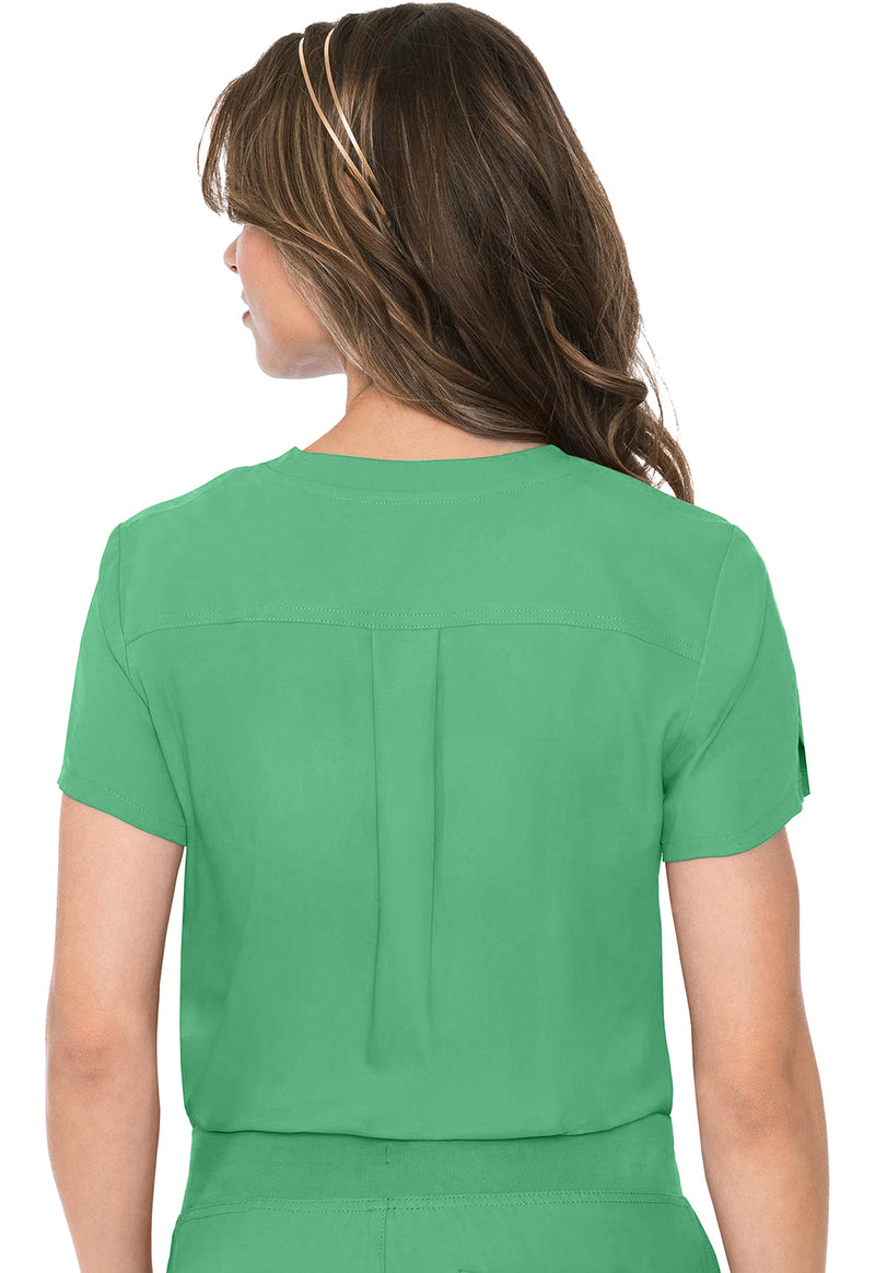 Mint Julep - Med Couture Insight Women Scrub Top - Back View