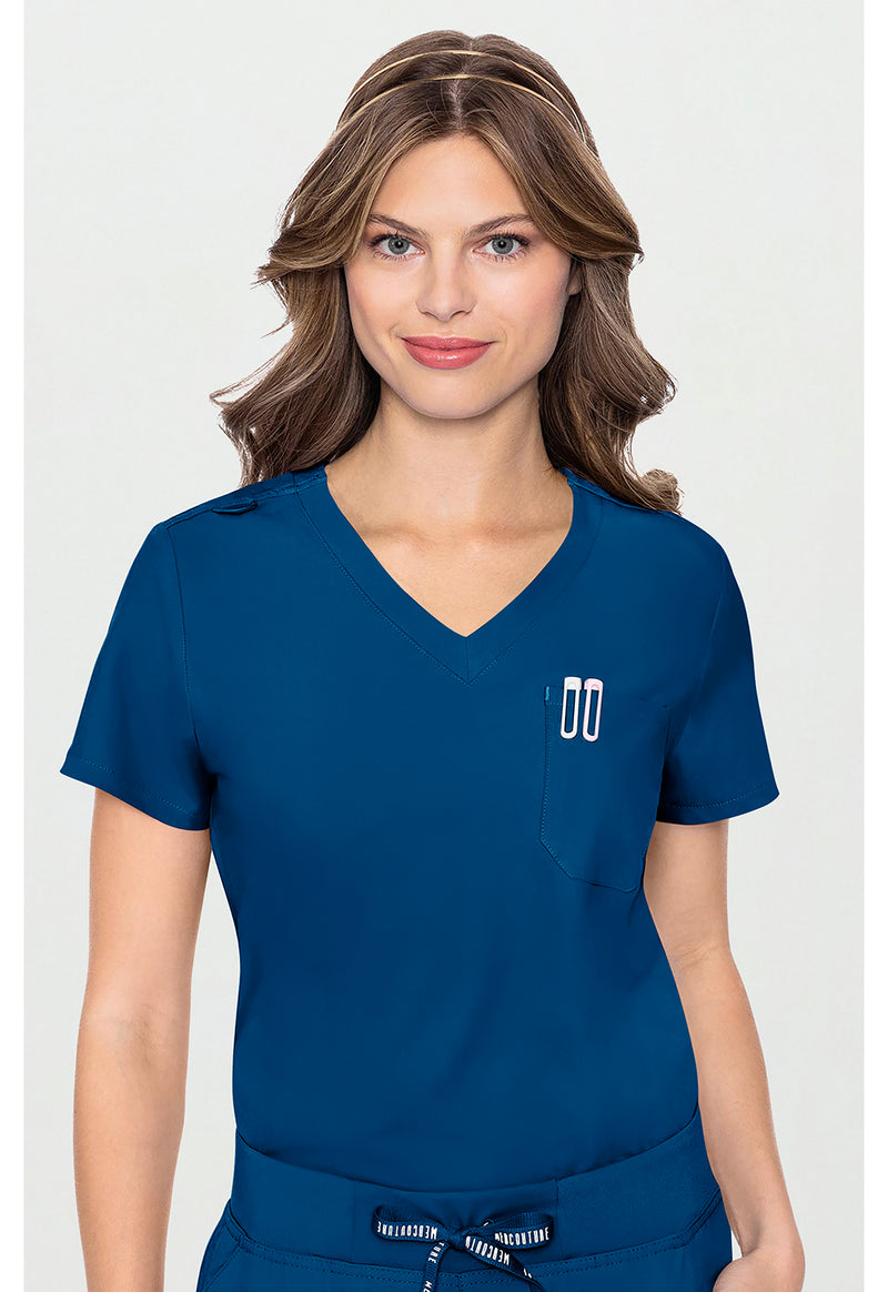 Ocean Abyss - Med Couture Insight Women Scrub Top - Front View