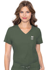 Olive - Med Couture Insight Women Scrub Top - Front View