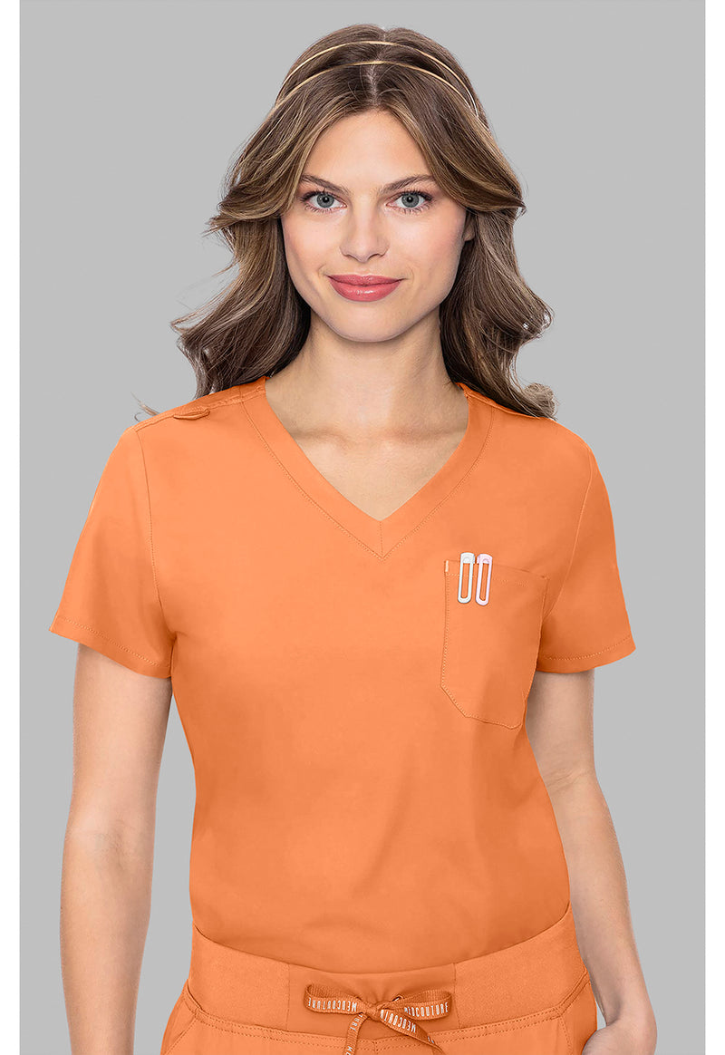 Papa Don't Peach - Med Couture Insight Women Scrub Top - Front View