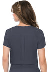 Pewter - Med Couture Insight Women Scrub Top - Back View