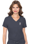 Pewter - Med Couture Insight Women Scrub Top - Front View
