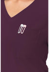 Wine - Women's One Pocket Tuck-In Scrub Top (View 2)