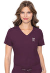 Wine - Med Couture Insight Women Scrub Top - Front View
