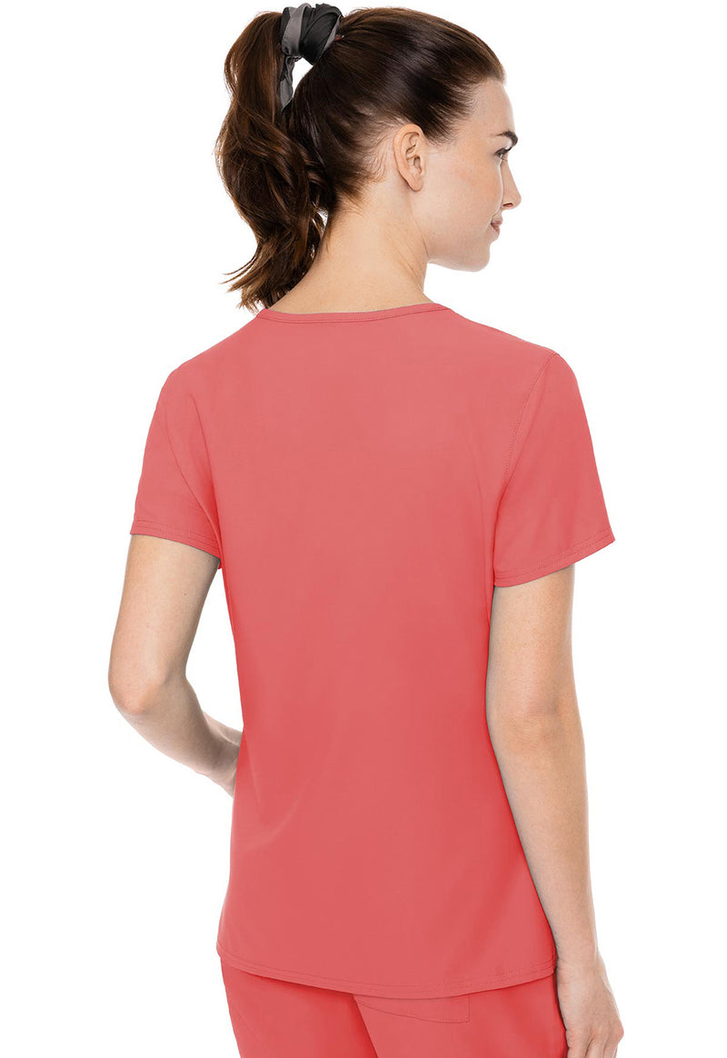 Coral - Med Couture Insight Women Scrub Top - Back View