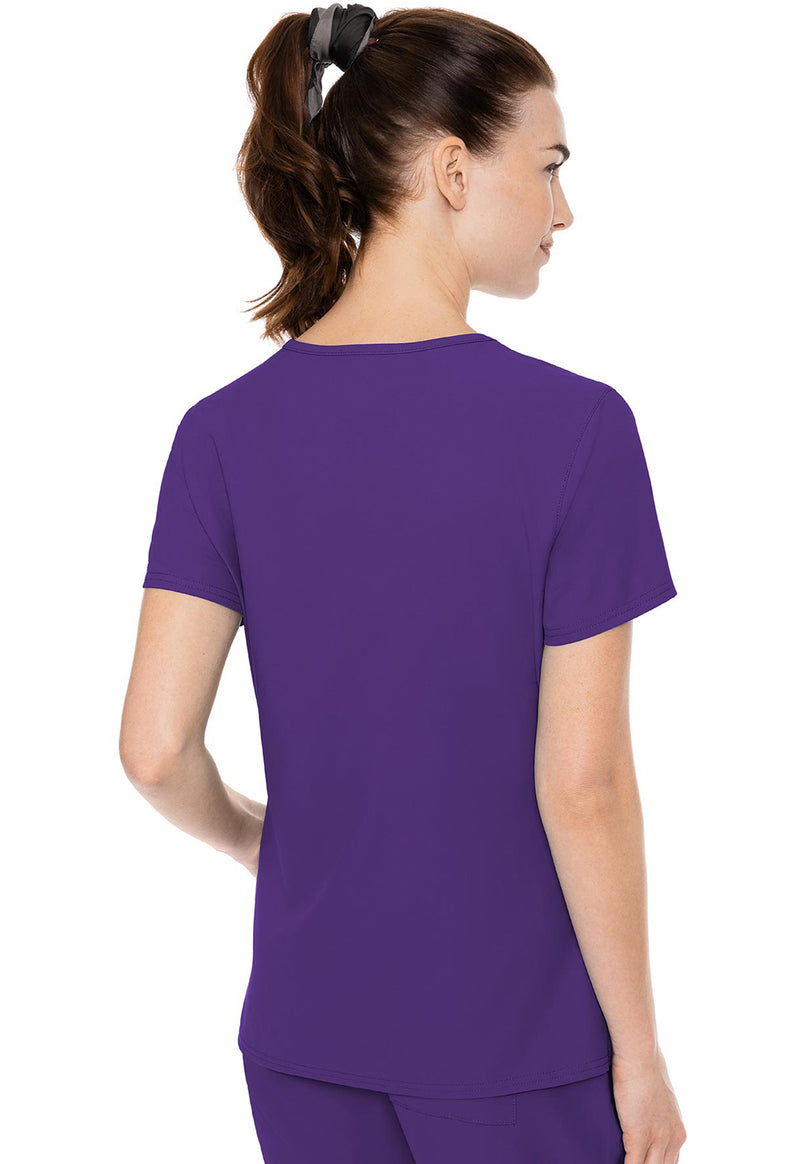 Grape - Med Couture Insight Women Scrub Top - Back View