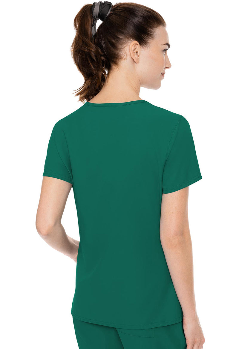 Hunter Green - Med Couture Insight Women Scrub Top - Back View