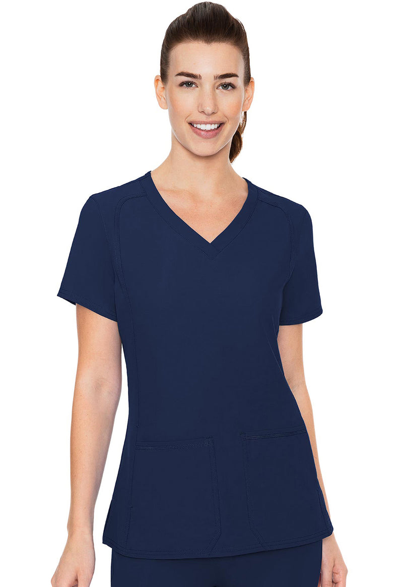Navy - Med Couture Insight Women Scrub Top - Front View