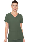 Olive - Med Couture Insight Women Scrub Top - Front View