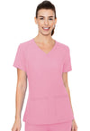 Taffy Pink - Med Couture Insight Women Scrub Top - Front View