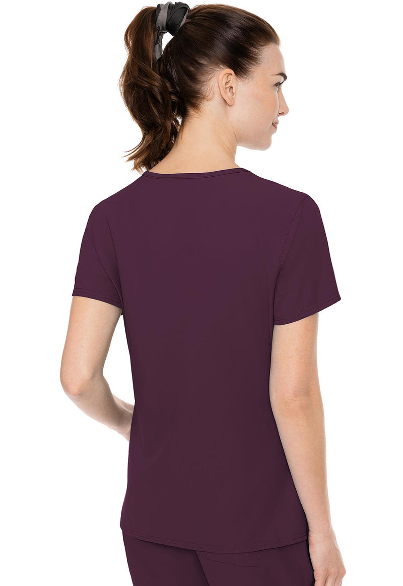 Wine - Med Couture Insight Women Scrub Top - Back View