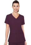 Wine - Med Couture Insight Women Scrub Top - Front View