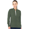 olive - Zip Front Warm-Up With Shoulder Yokes