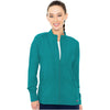 teal - Zip Front Warm-Up With Shoulder Yokes