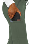 Olive - Women's Zipper Scrub Pants – Petite (View 2)