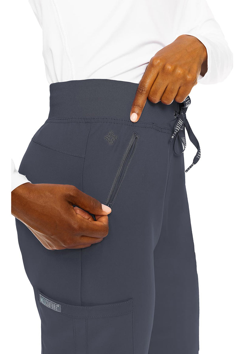 Pewter - Women's Zipper Scrub Pants – Petite (View 2)
