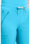 Turquoise - Women's Zipper Scrub Pants – Petite (View 4)