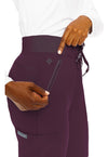 Wine - Women's Zipper Scrub Pants – Petite (View 2)