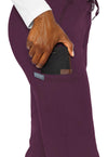 Wine - Women's Zipper Scrub Pants – Petite (View 3)