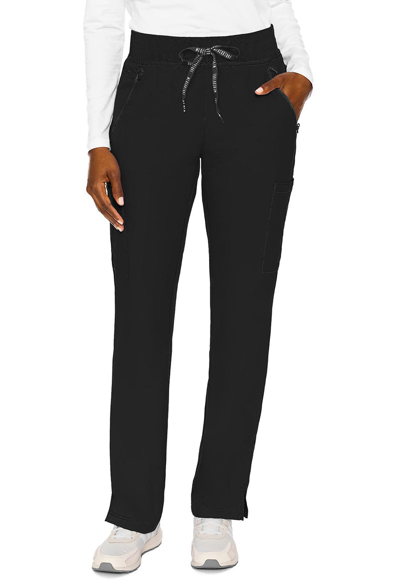 Black - Med Couture Insight Women Scrub Pants - Front View